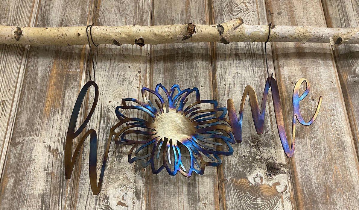 Heat-Treated Metal Sunflower Home Sign - Patio & Porch Decor