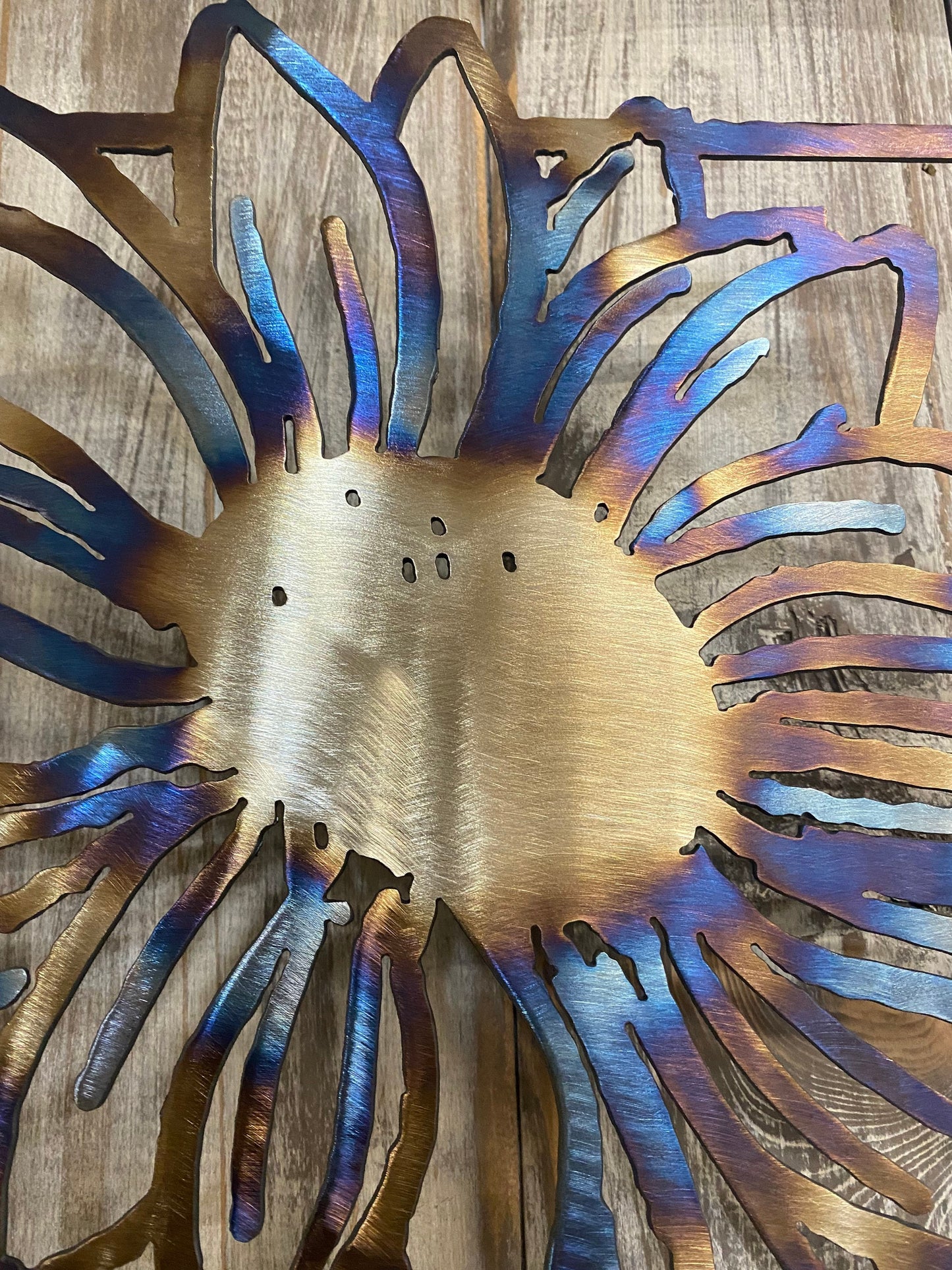 Heat-Treated Metal Sunflower Decor: Custom Garden Art