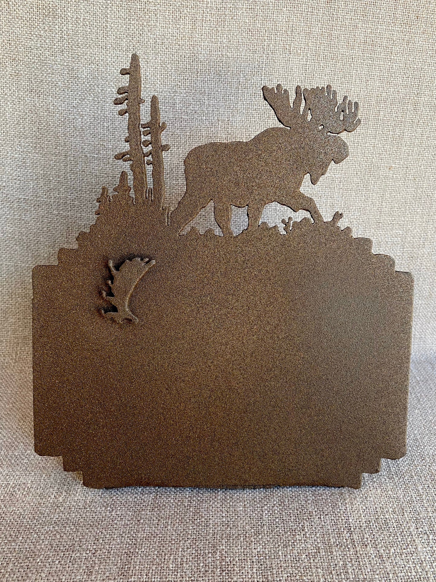 Metal Moose Picture Frame: Textured Brown Photo Holder (5x7 Photo)