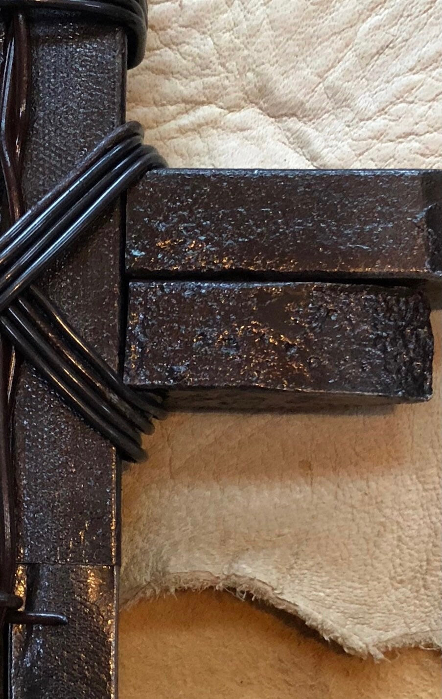 Reclaimed Railroad Double Spike Cross: Rustic Industrial Decor