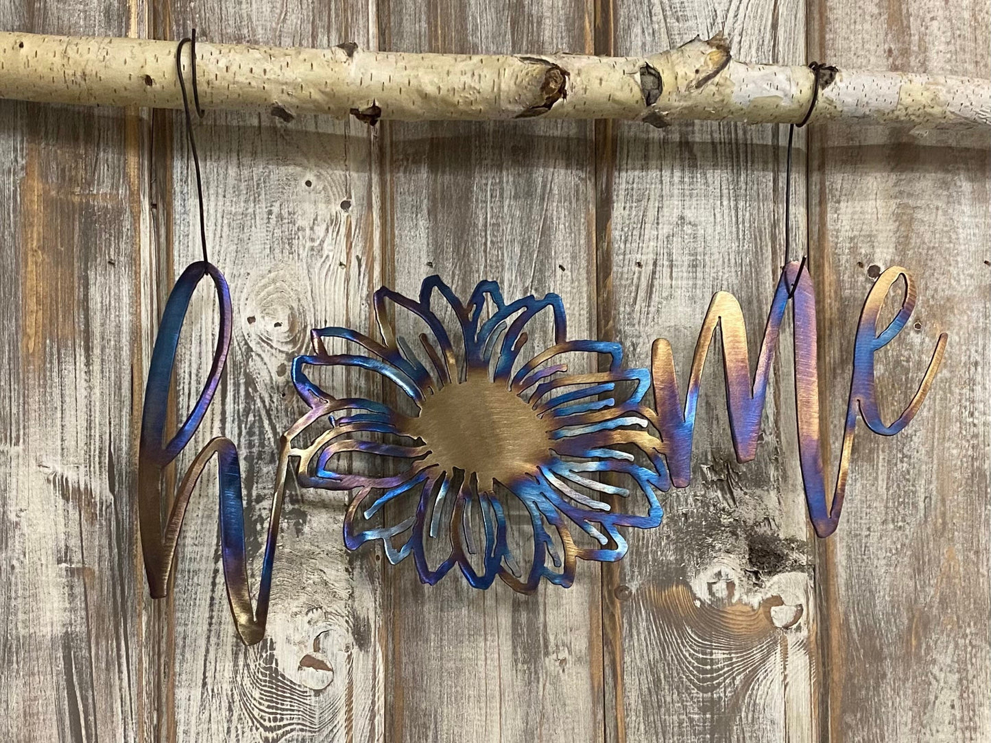 Heat-Treated Metal Sunflower Home Sign - Patio & Porch Decor