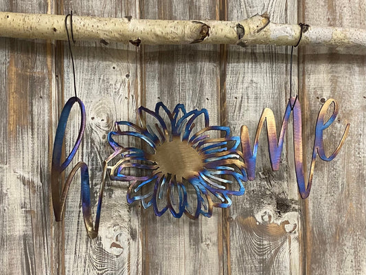 Heat-Treated Metal Sunflower Home Sign - Patio & Porch Decor