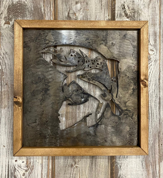 Patina Steelhead Metal Wall Art: Lodge Decor