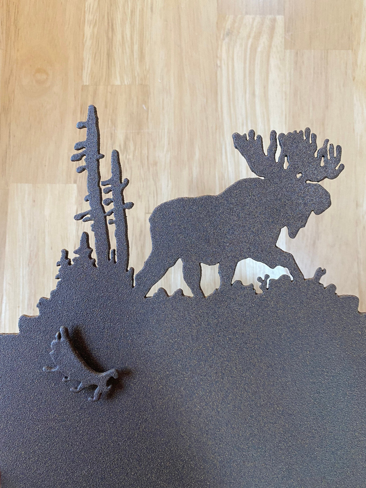 Metal Moose Picture Frame: Textured Brown Photo Holder (5x7 Photo)