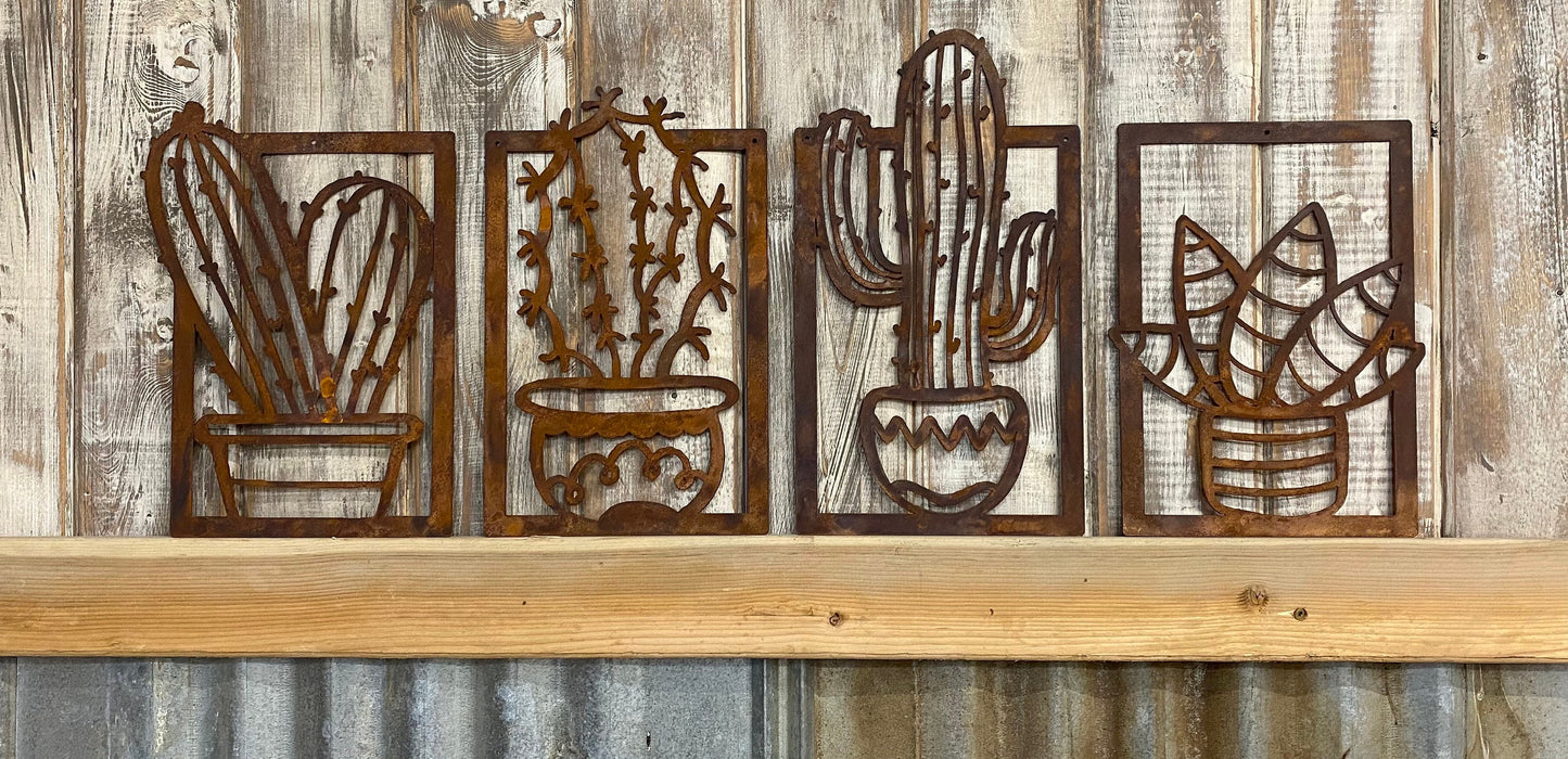 Metal Cactus Wall Art: Southwest Succulent Decor