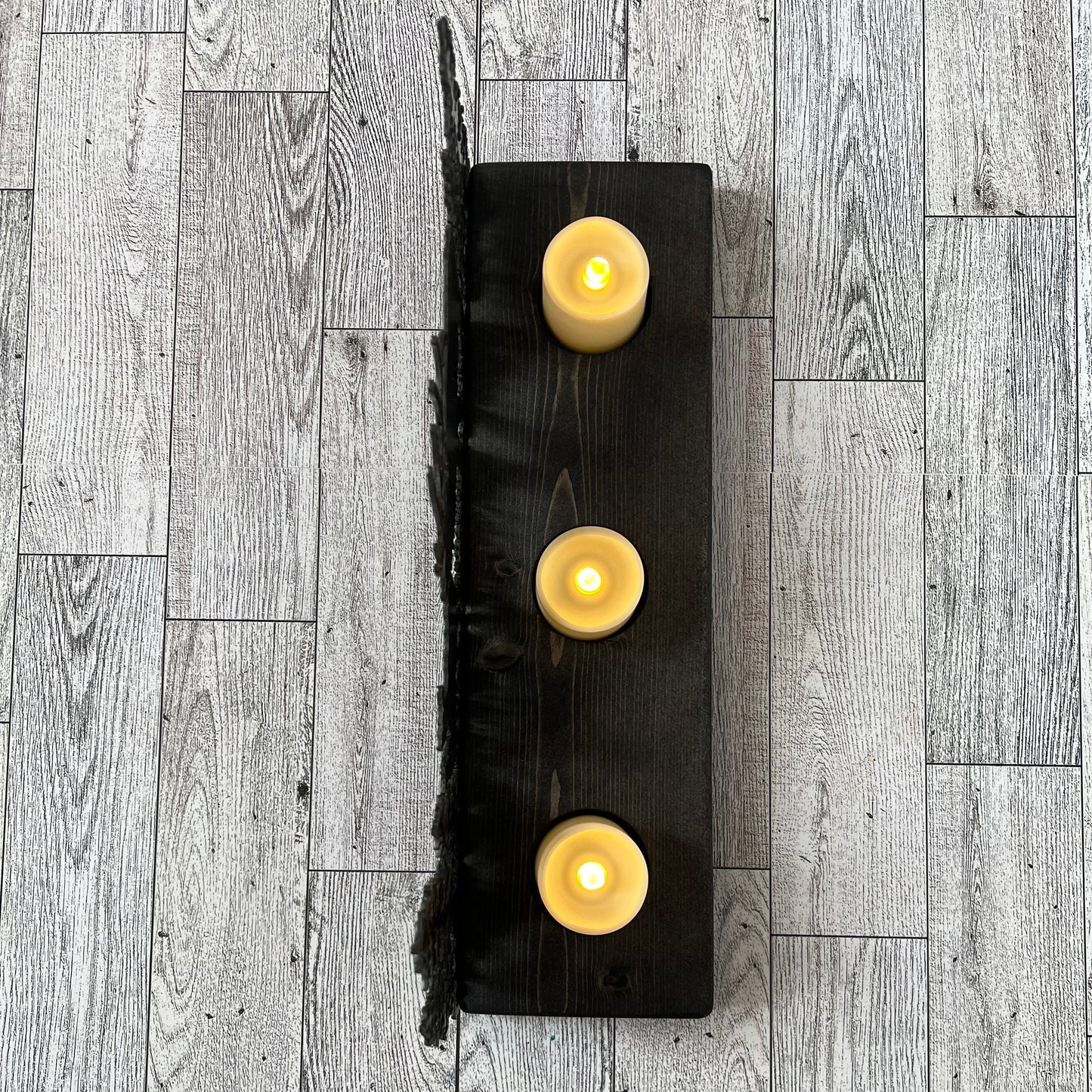 Elk Scene Candle Holder: Rustic Cabin Decor with LED Candles