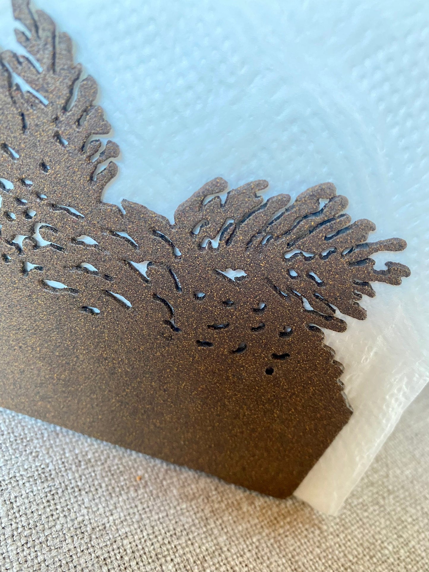 Metal Pinecone Napkin Holder: Cabin Lodge Decor