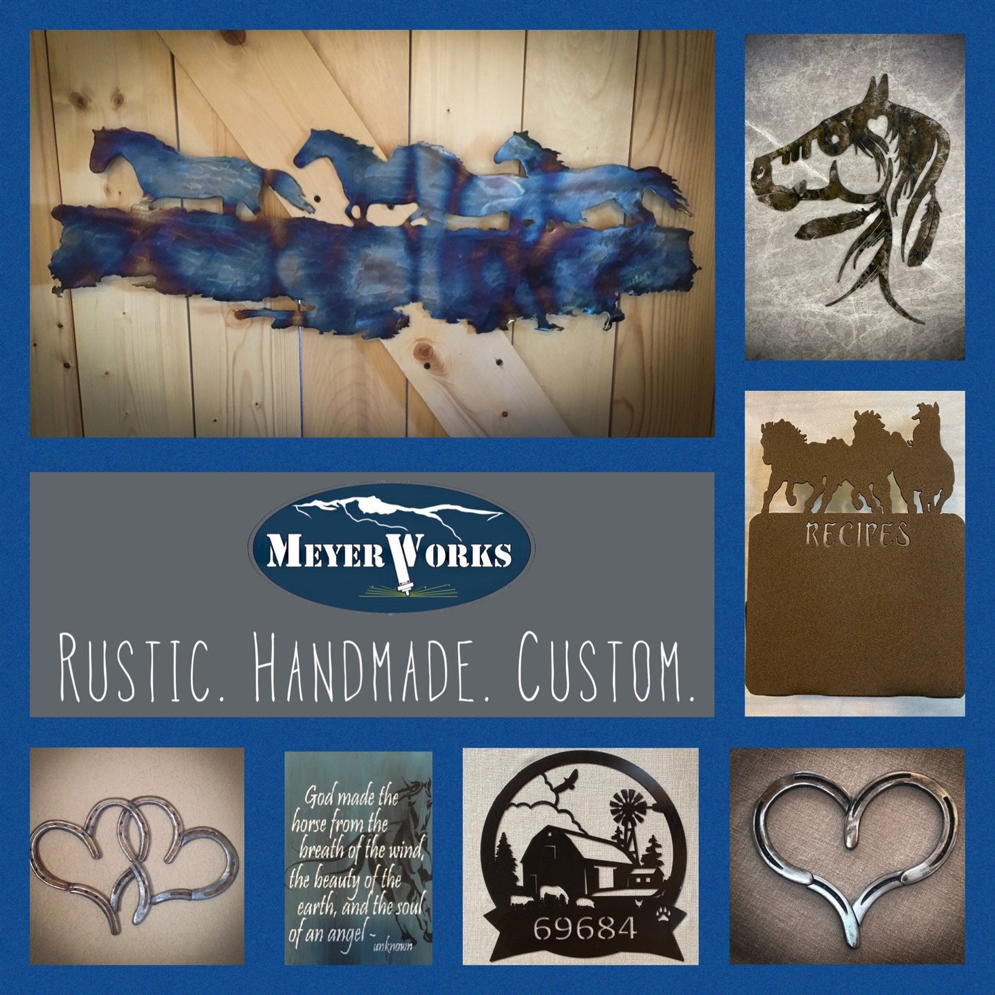Rustic Indian Pony Metal Wall Art: Horse Lover Gift