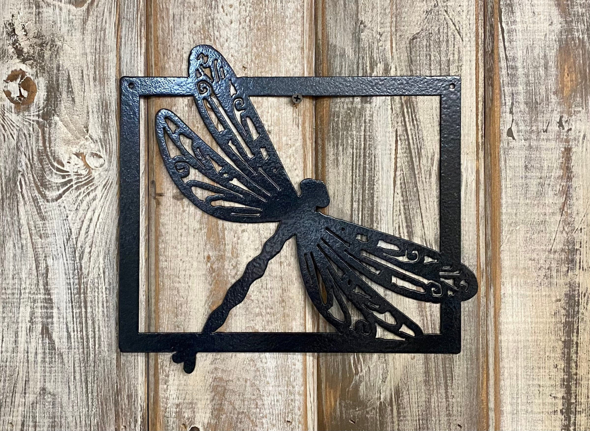 Metal Dragonfly Art: Garden Decor, Black or Rusty Finish