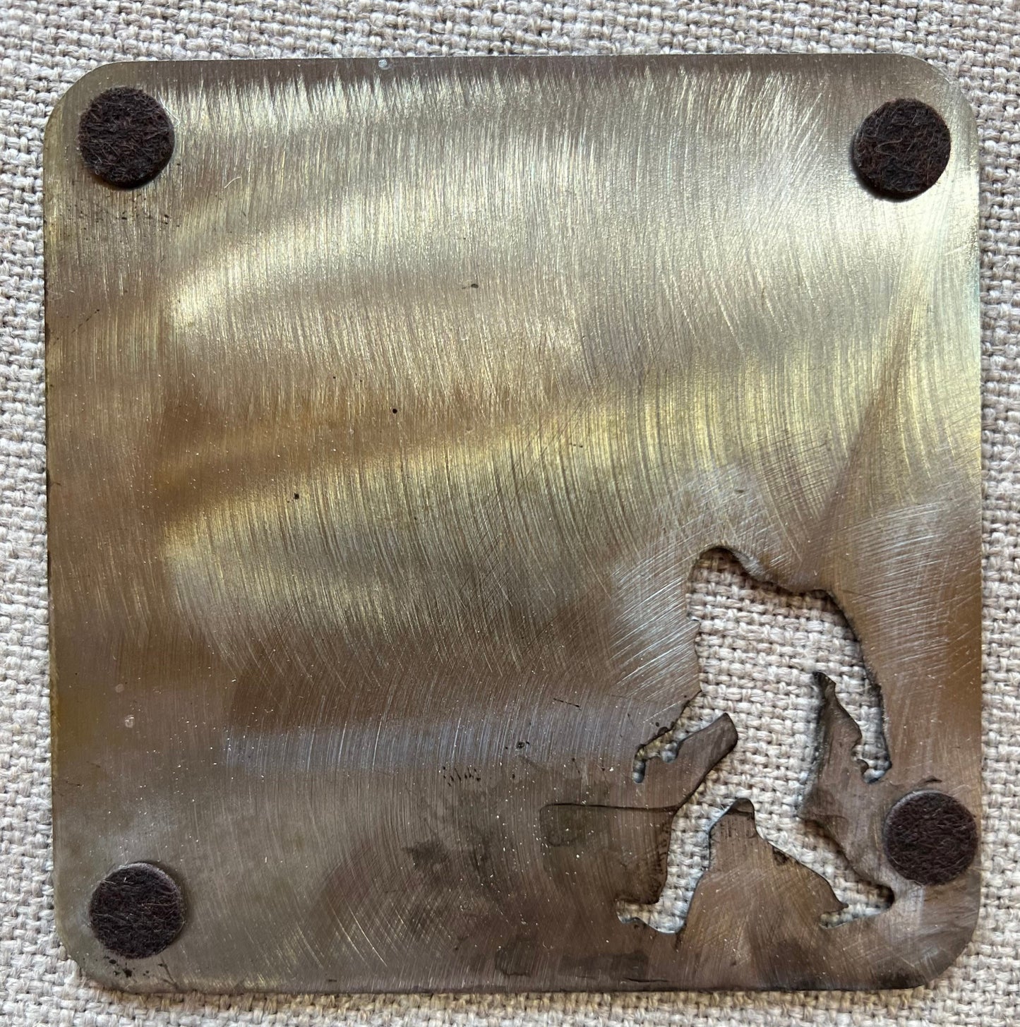 Metal Bigfoot Coasters: Sasquatch Lover Gift, Black Patina Finish
