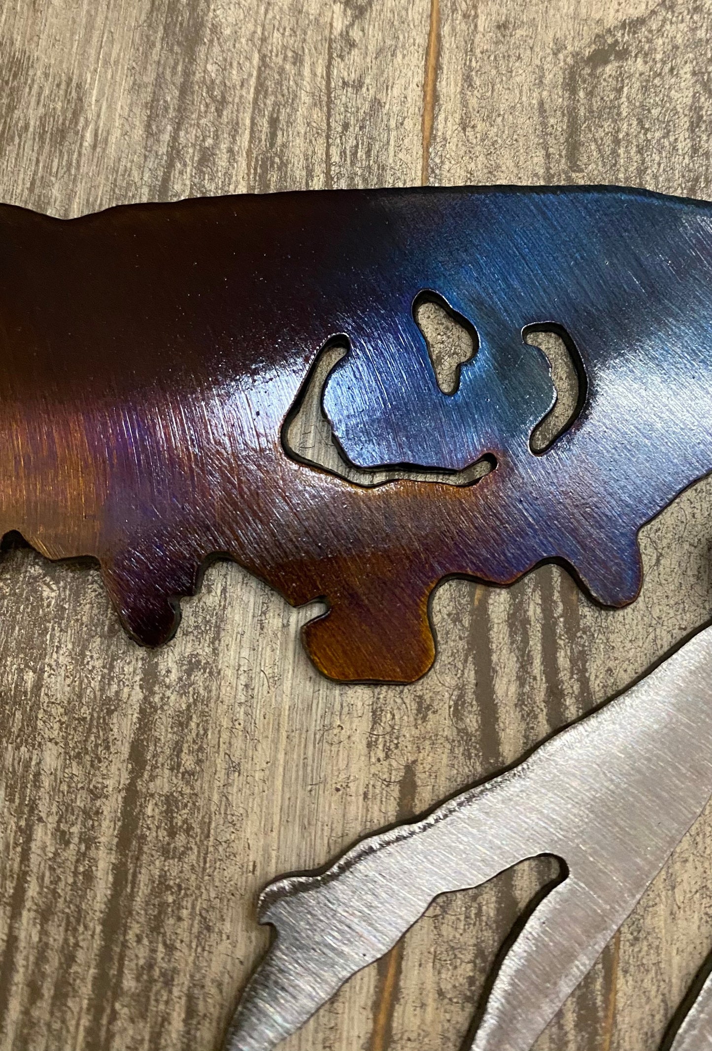 Steelhead Trout Metal Wall Art: Heat-Treated Finish, Cabin Lodge Decor