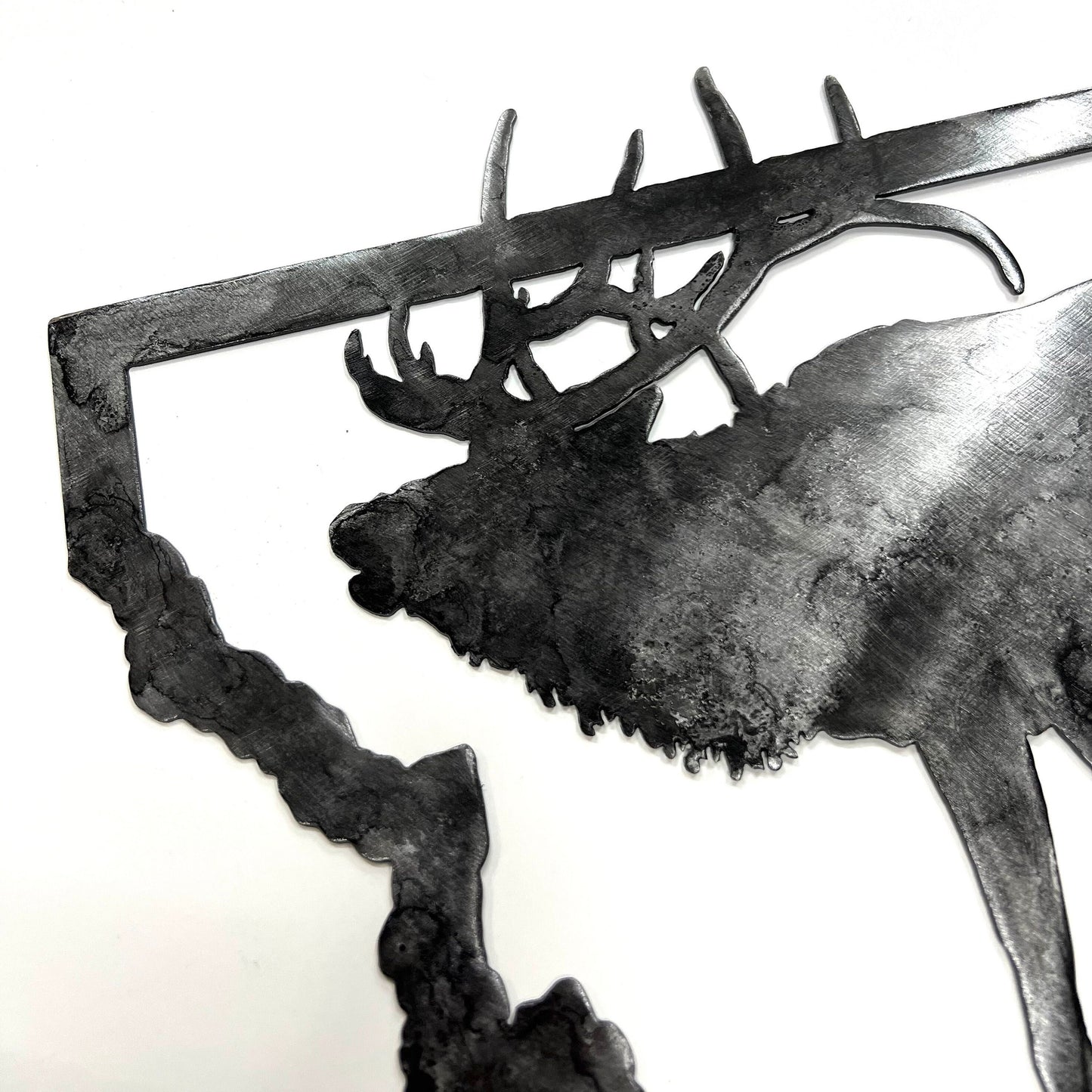 Montana Elk Metal Wall Art: Wildlife Outdoor Decor