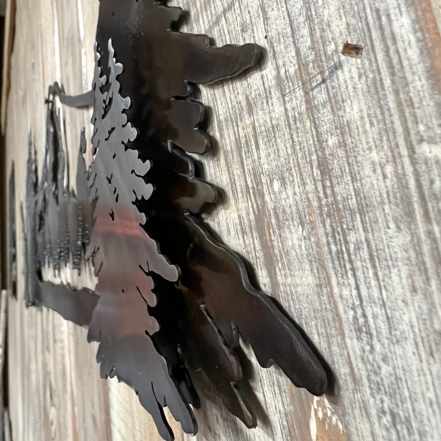 Mt Hood Metal Mountain Wall Art: Pacific Northwest Cabin Decor