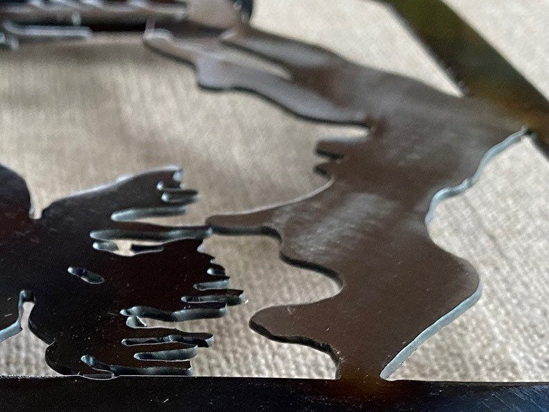 Metal Elk Trivet: Heat-Treated Steel Cabin Decor