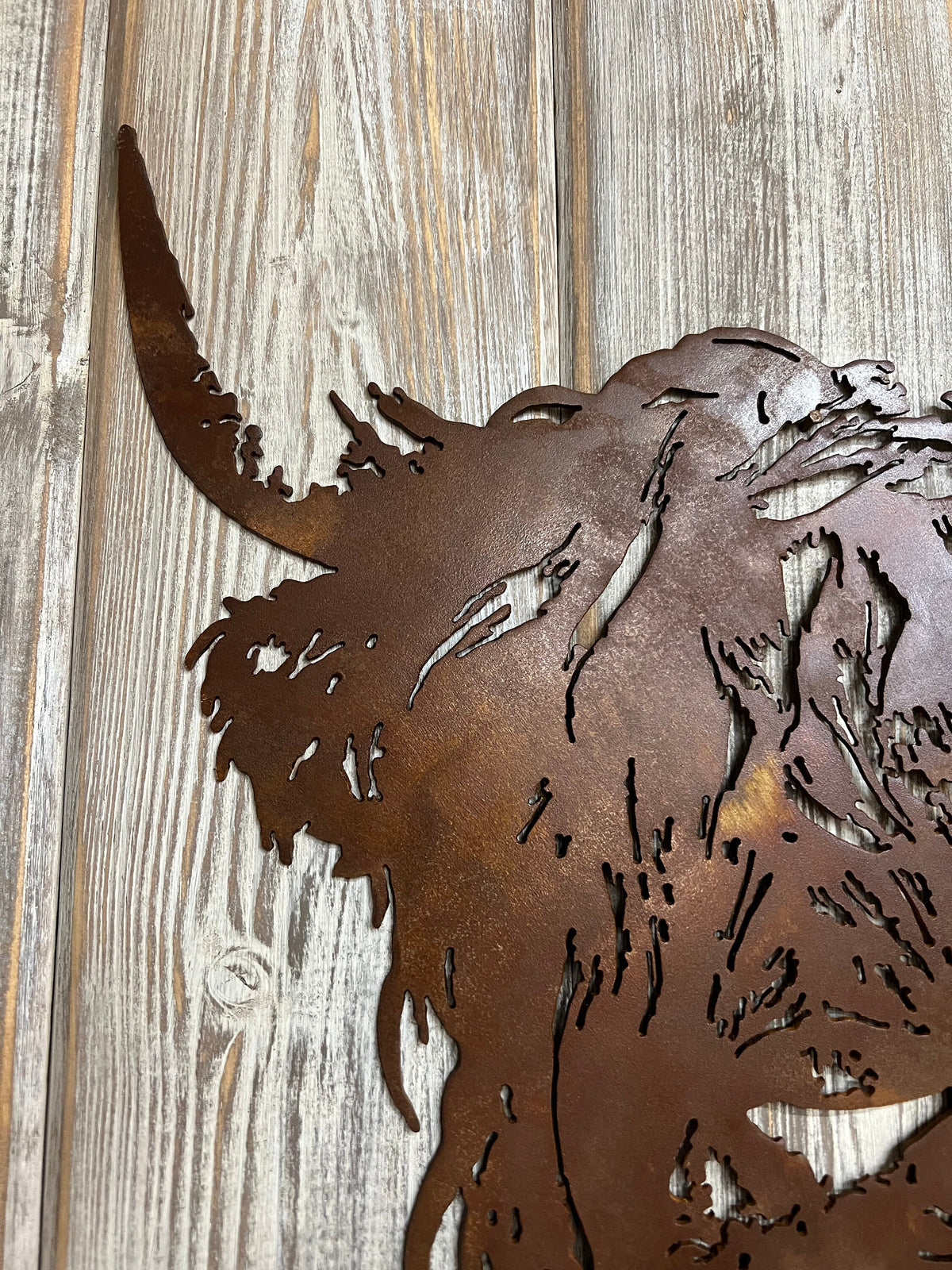 Rustic Metal Highland Cow Wall Art: Ranch Decor