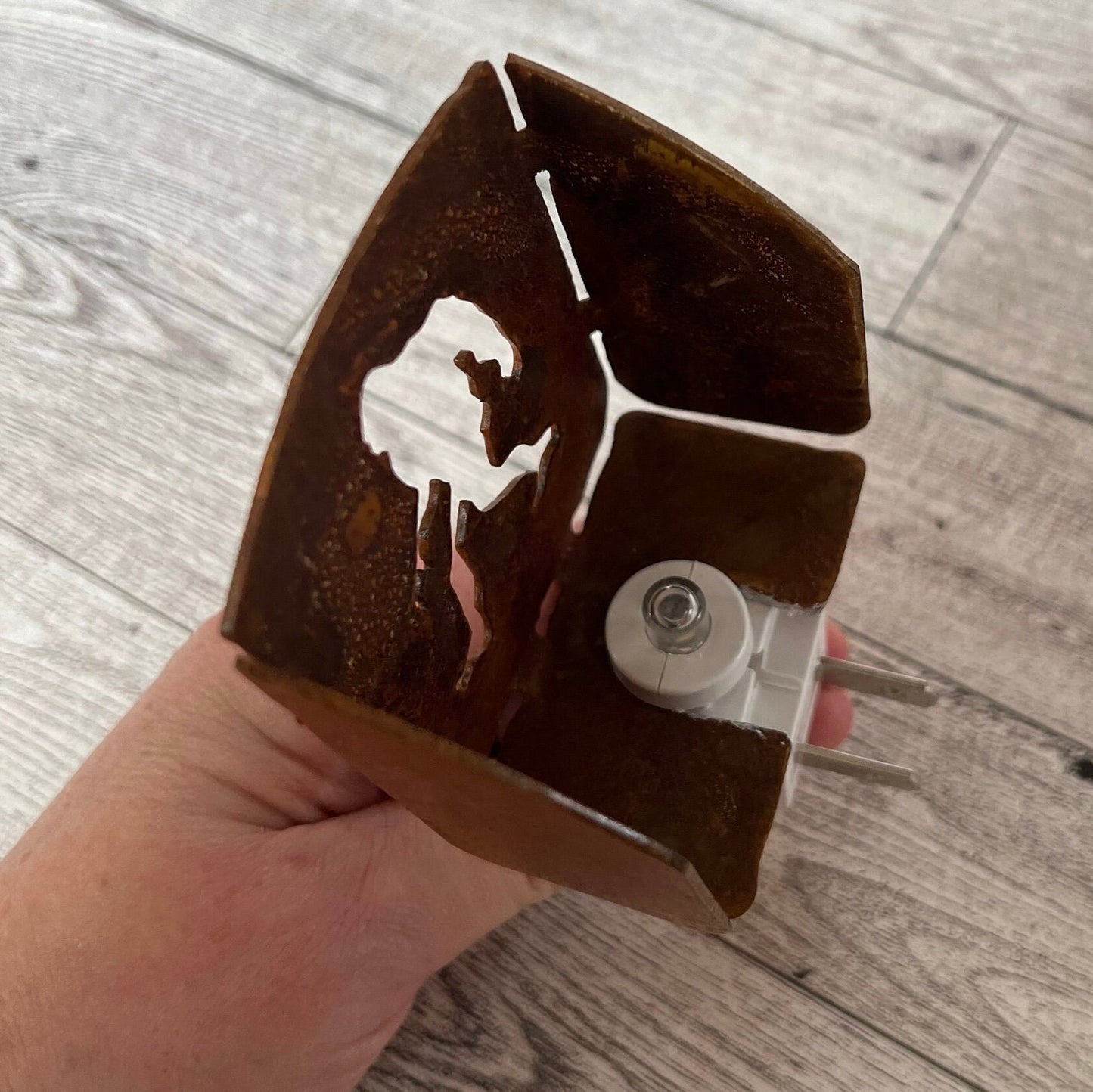 Metal Bigfoot Nightlight: Rustic Cabin Lodge Decor