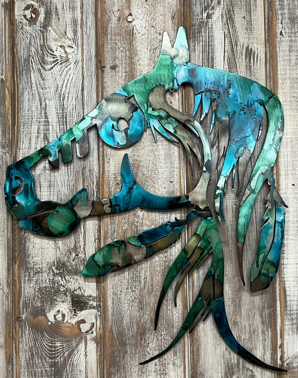 Rustic Indian Pony Metal Wall Art: Horse Lover Gift
