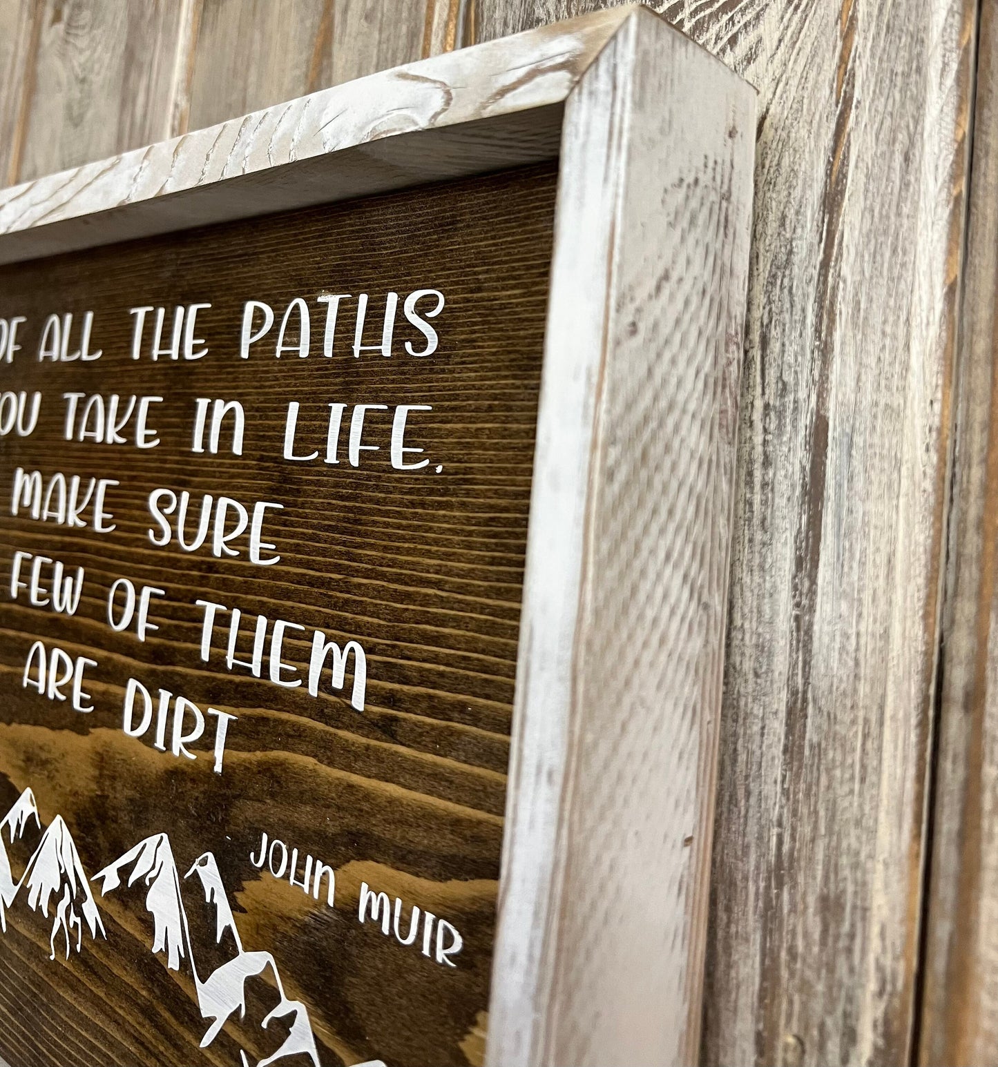John Muir Quote Wood Sign: Inspirational Outdoor Art