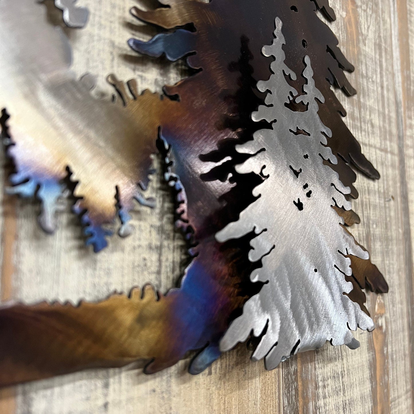 Mt Hood Metal Mountain Wall Art: Pacific Northwest Cabin Decor