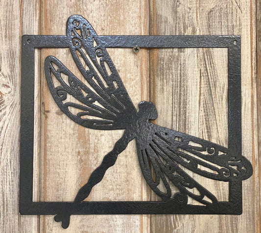 Metal Dragonfly Art: Garden Decor, Black or Rusty Finish