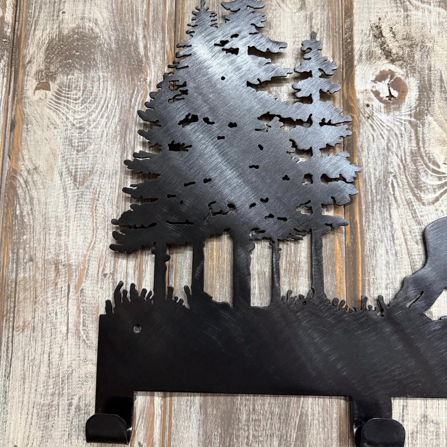 Elk Coat Rack: Fighting Bull Design, Cabin Lodge Decor