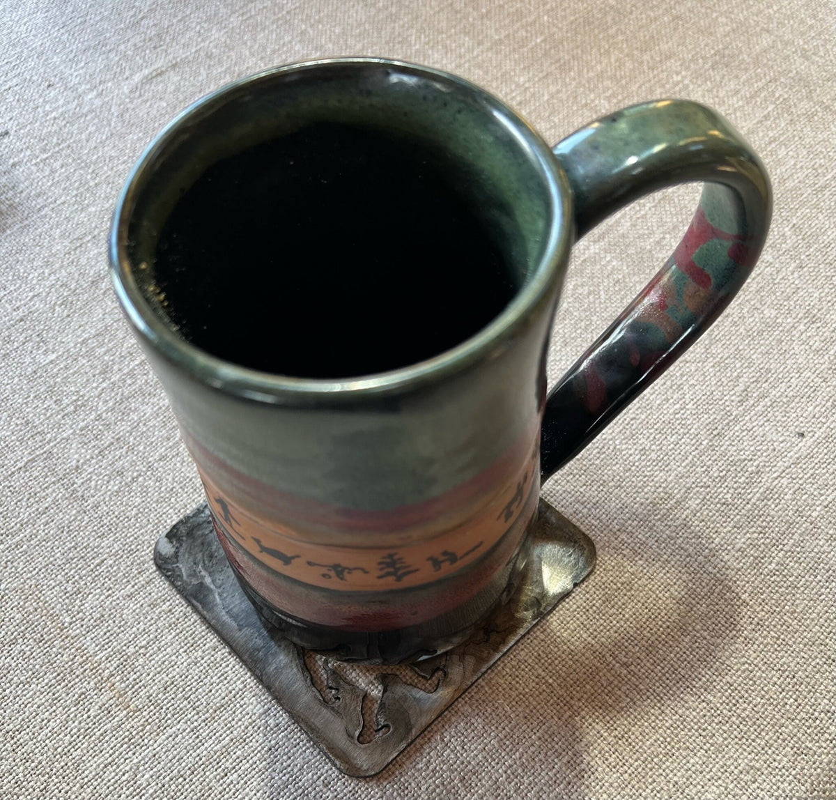 Wildlife Track Metal Coasters: Rustic Cabin Decor