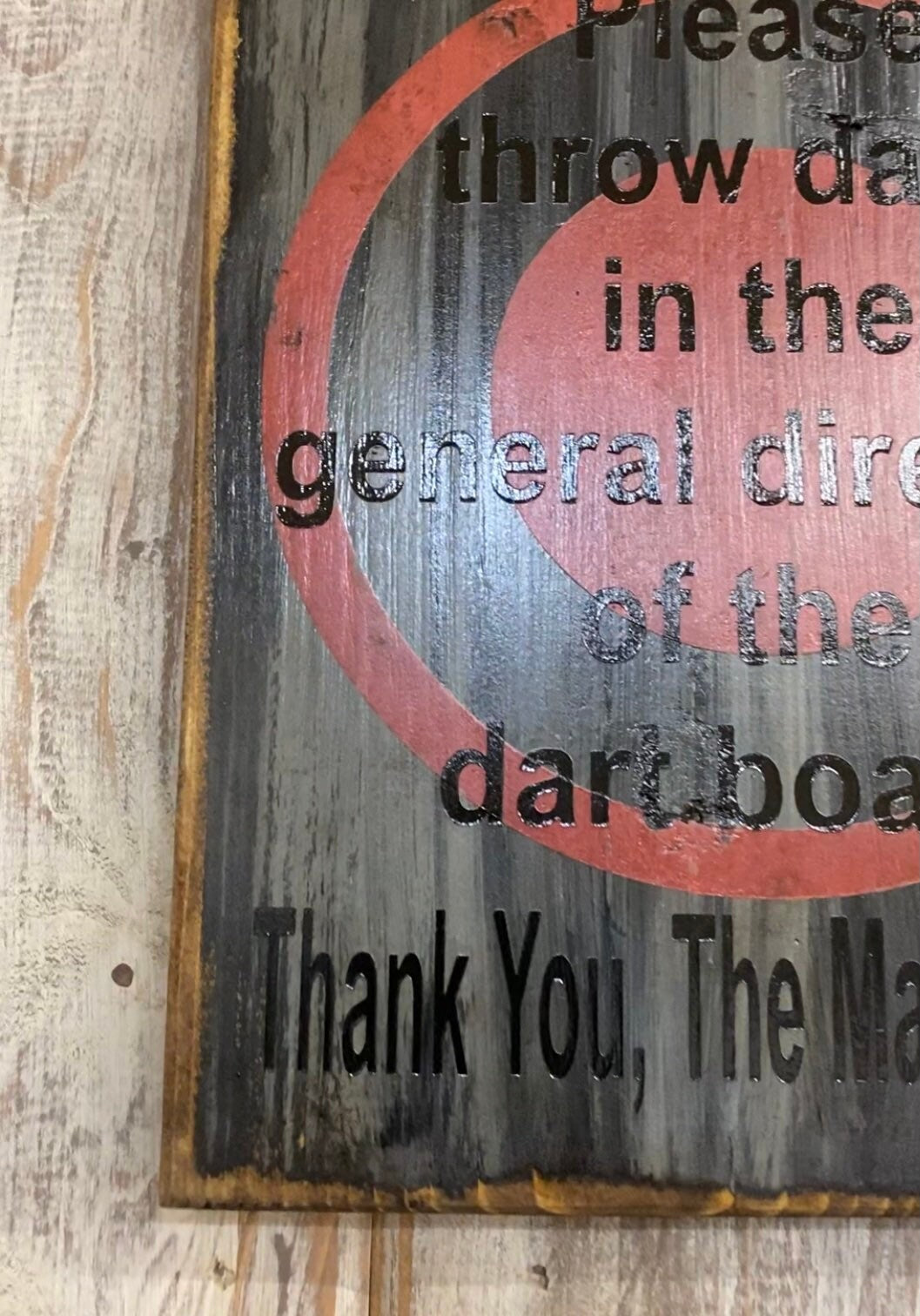 Dart Board Sign: Funny Man Cave Game Room Decor
