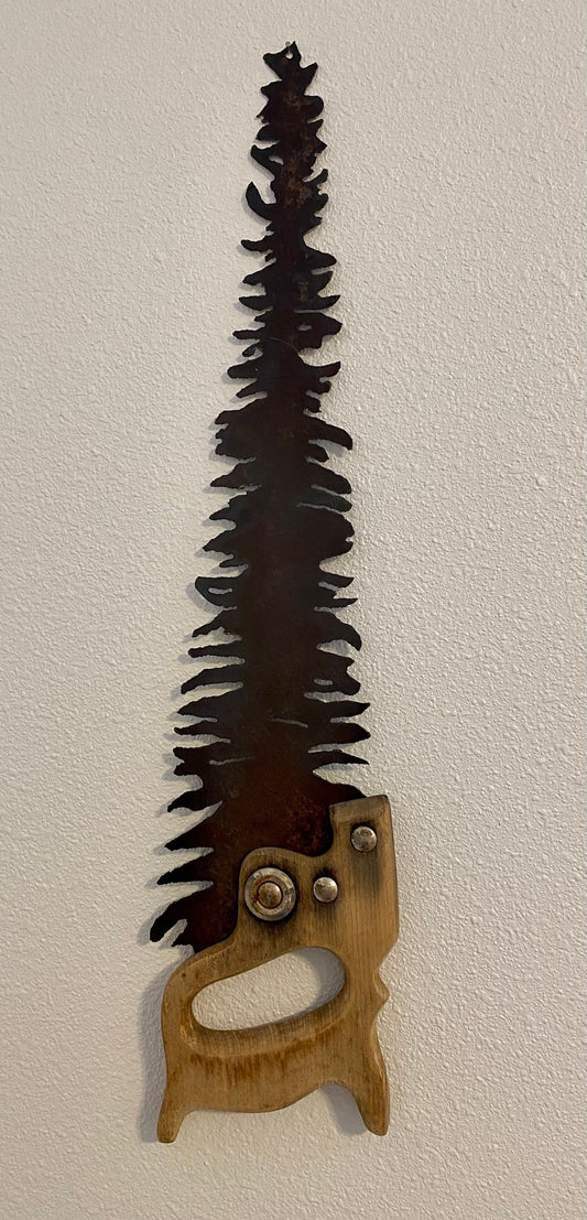 Rusty Saw Blade Tree Art: Repurposed Hand Saw Decor