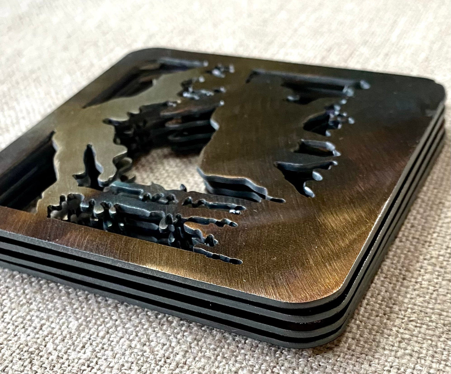 Metal Wildlife Coasters: Cabin Lodge Decor, Elk, Moose, Deer