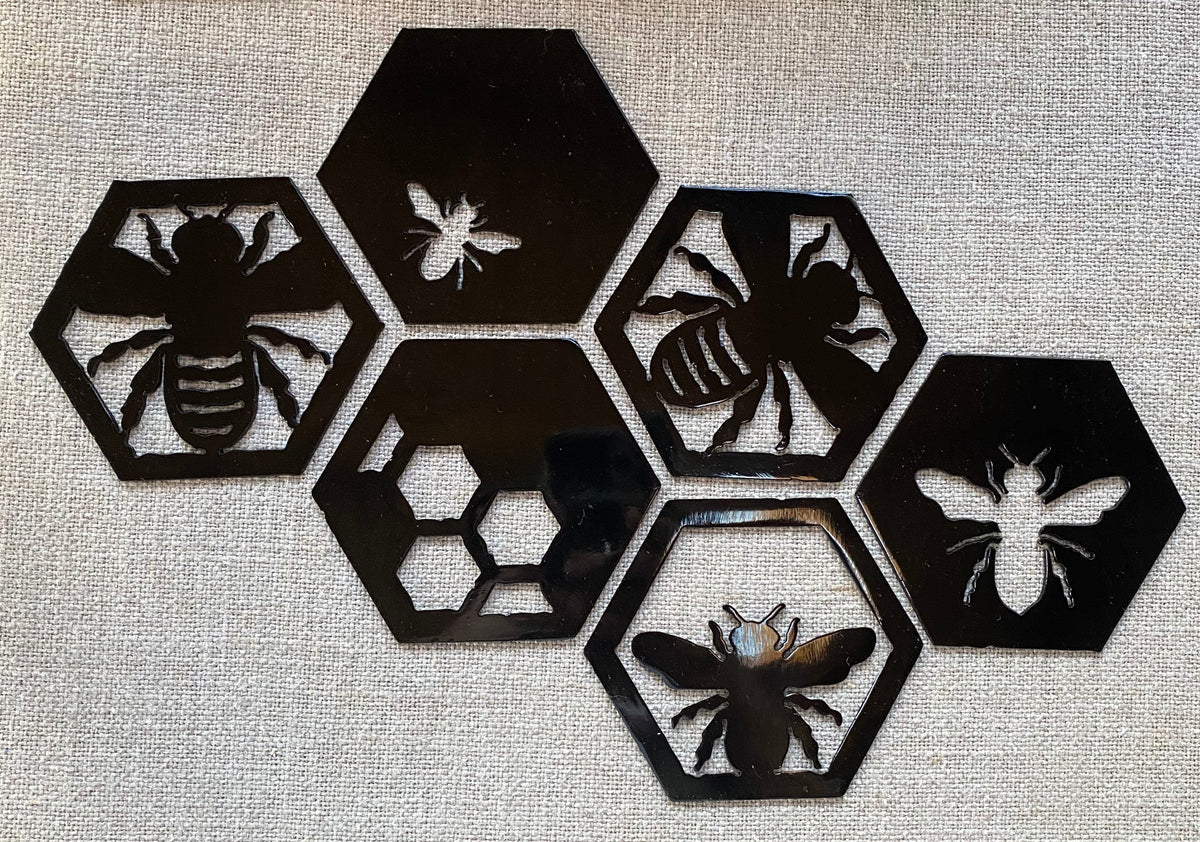 Metal Bee and Honeycomb Garden Decor: Steel Art