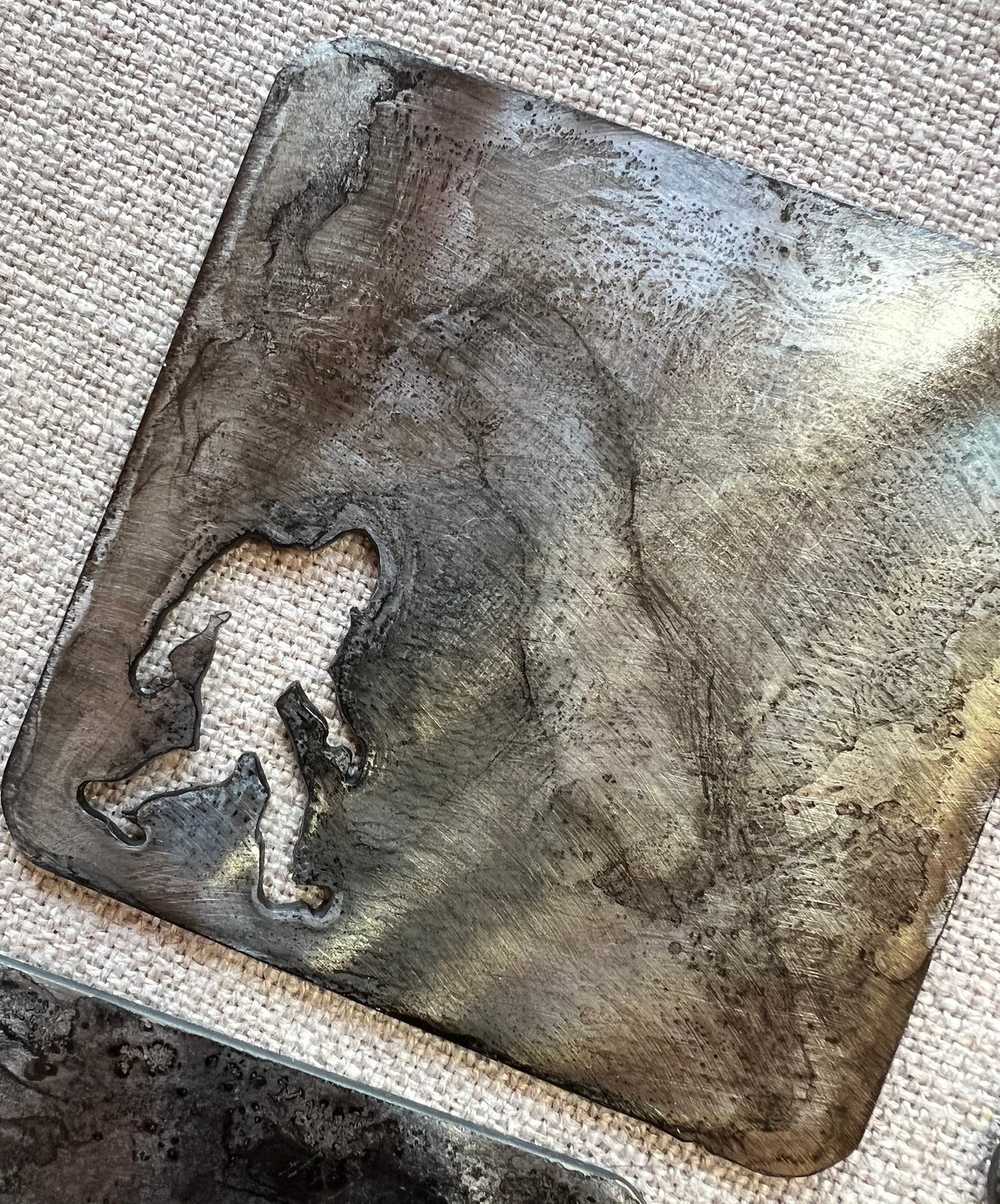 Metal Bigfoot Coasters: Sasquatch Lover Gift, Black Patina Finish