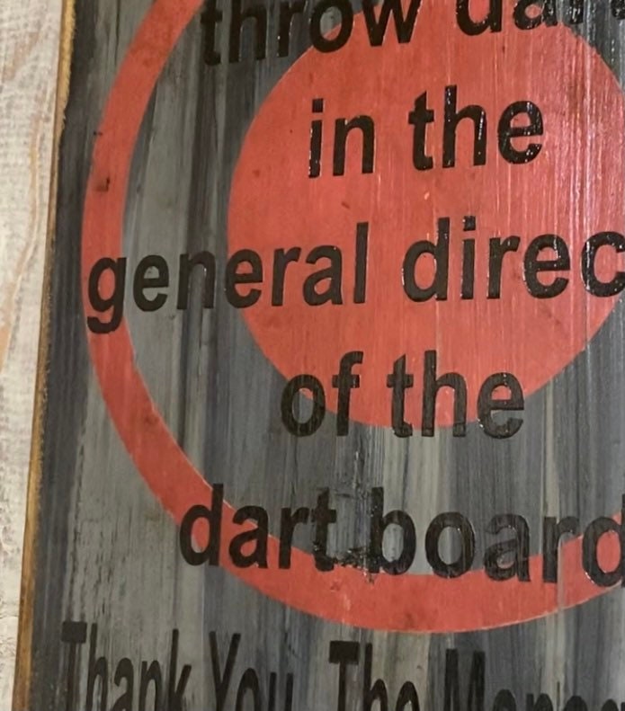 Dart Board Sign: Funny Man Cave Game Room Decor