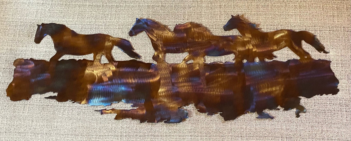Running Horses Metal Wall Art: Western Decor, Horse Lover Gift