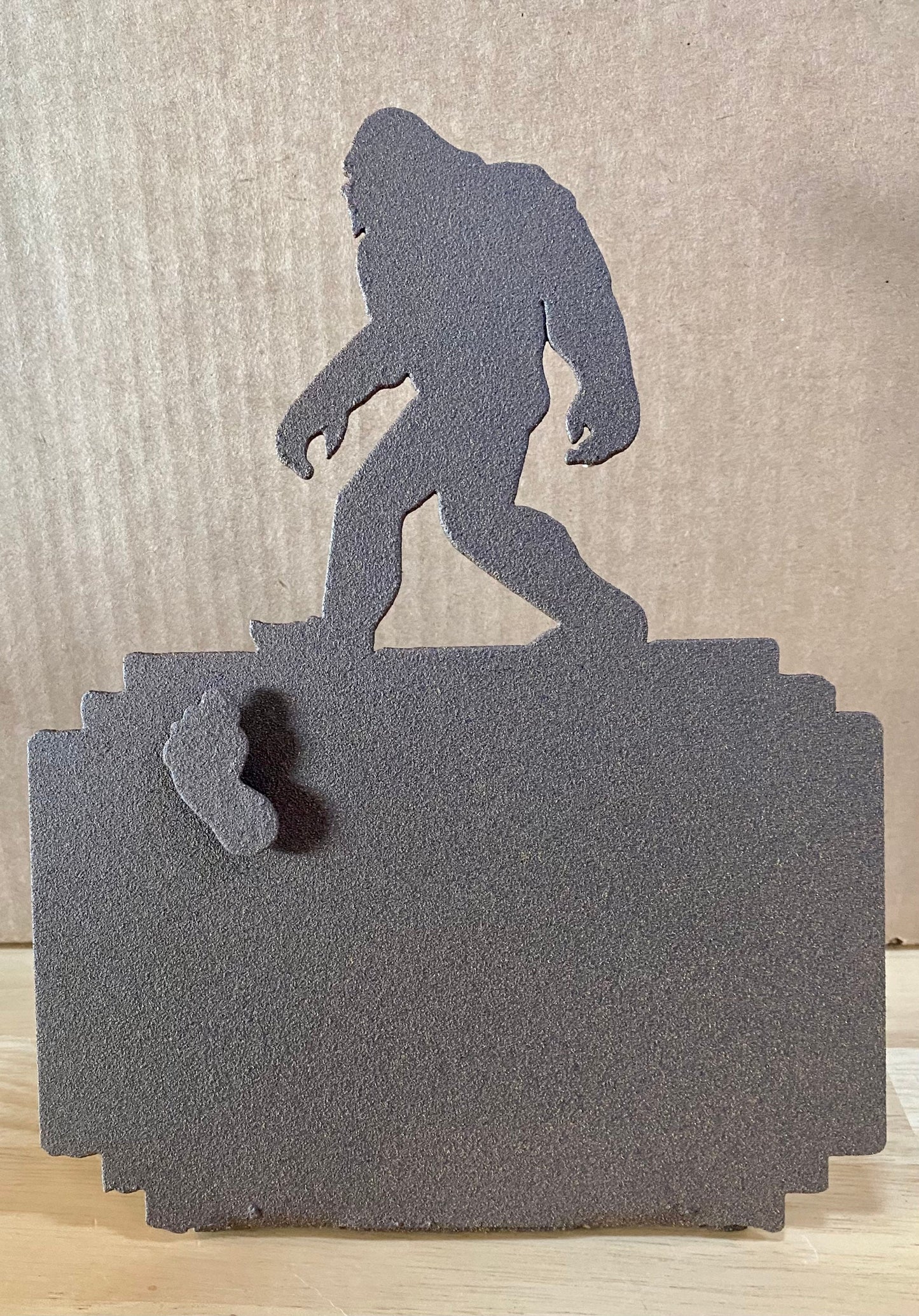 Bigfoot Photo Frame: Textured Brown Metal Sasquatch Art