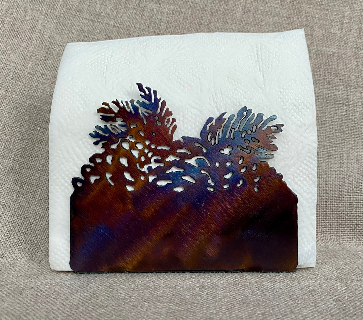 Metal Pinecone Napkin Holder: Cabin Lodge Decor