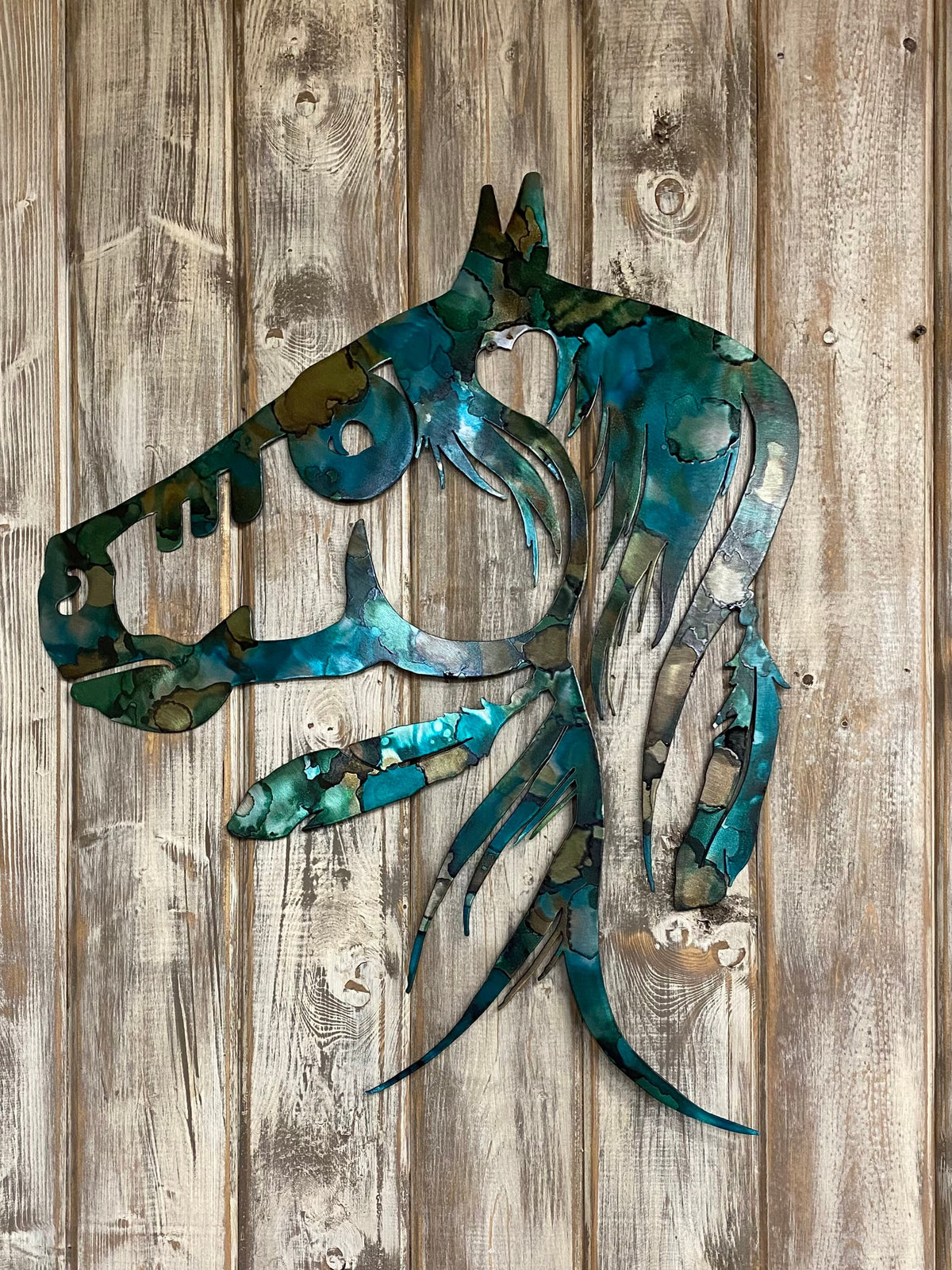 Rustic Indian Pony Metal Wall Art: Horse Lover Gift