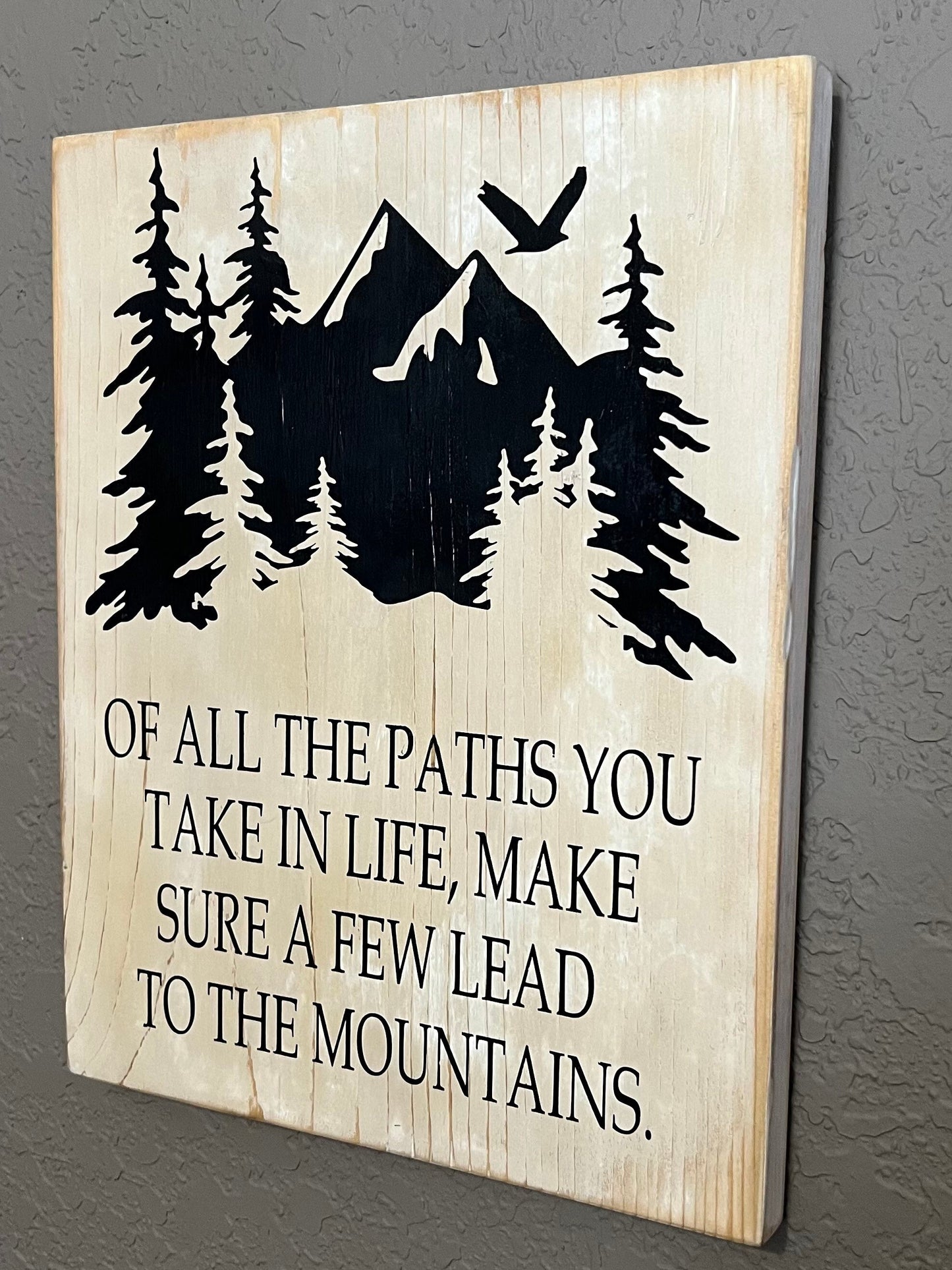 Paths in Life Mountain Sign: Gift for Outdoor Lover