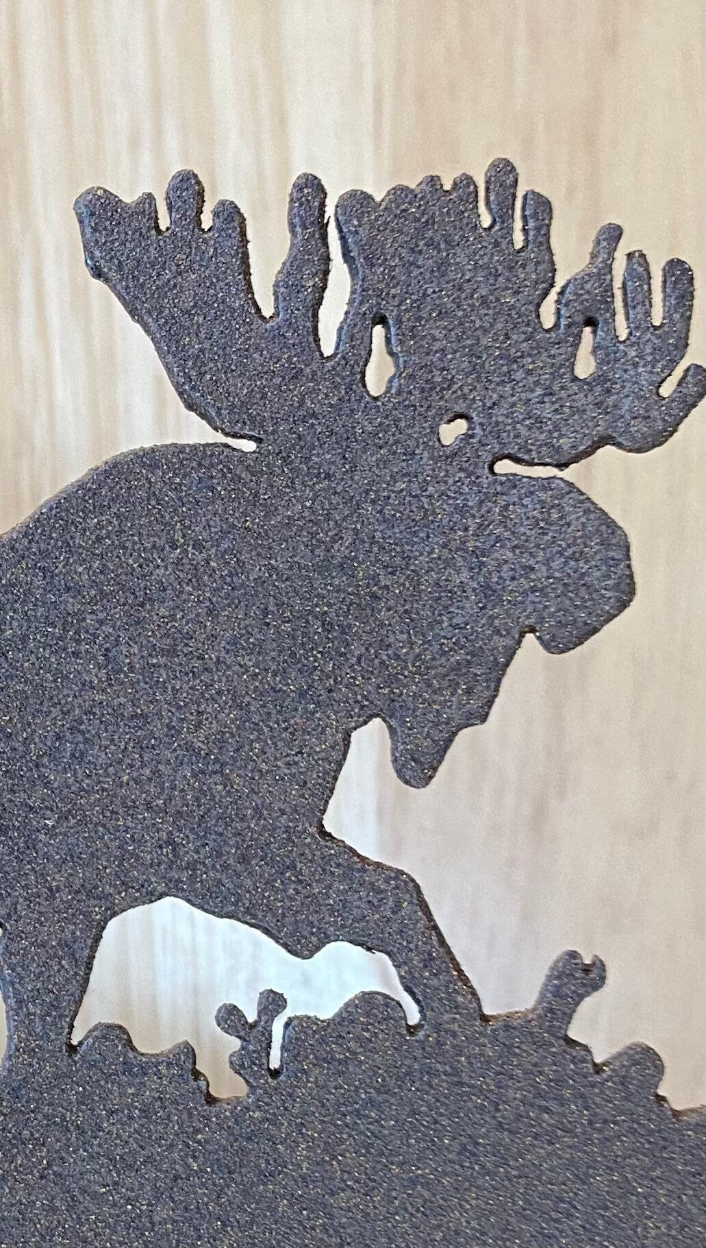 Metal Moose Picture Frame: Textured Brown Photo Holder (5x7 Photo)