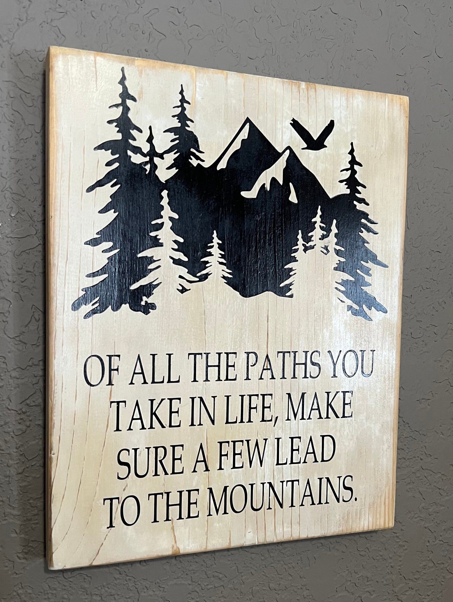 Paths in Life Mountain Sign: Gift for Outdoor Lover