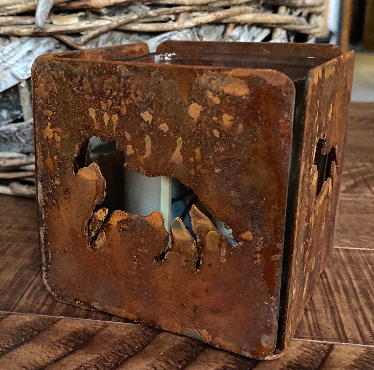 Rustic Candle Holder: Cabin Decor