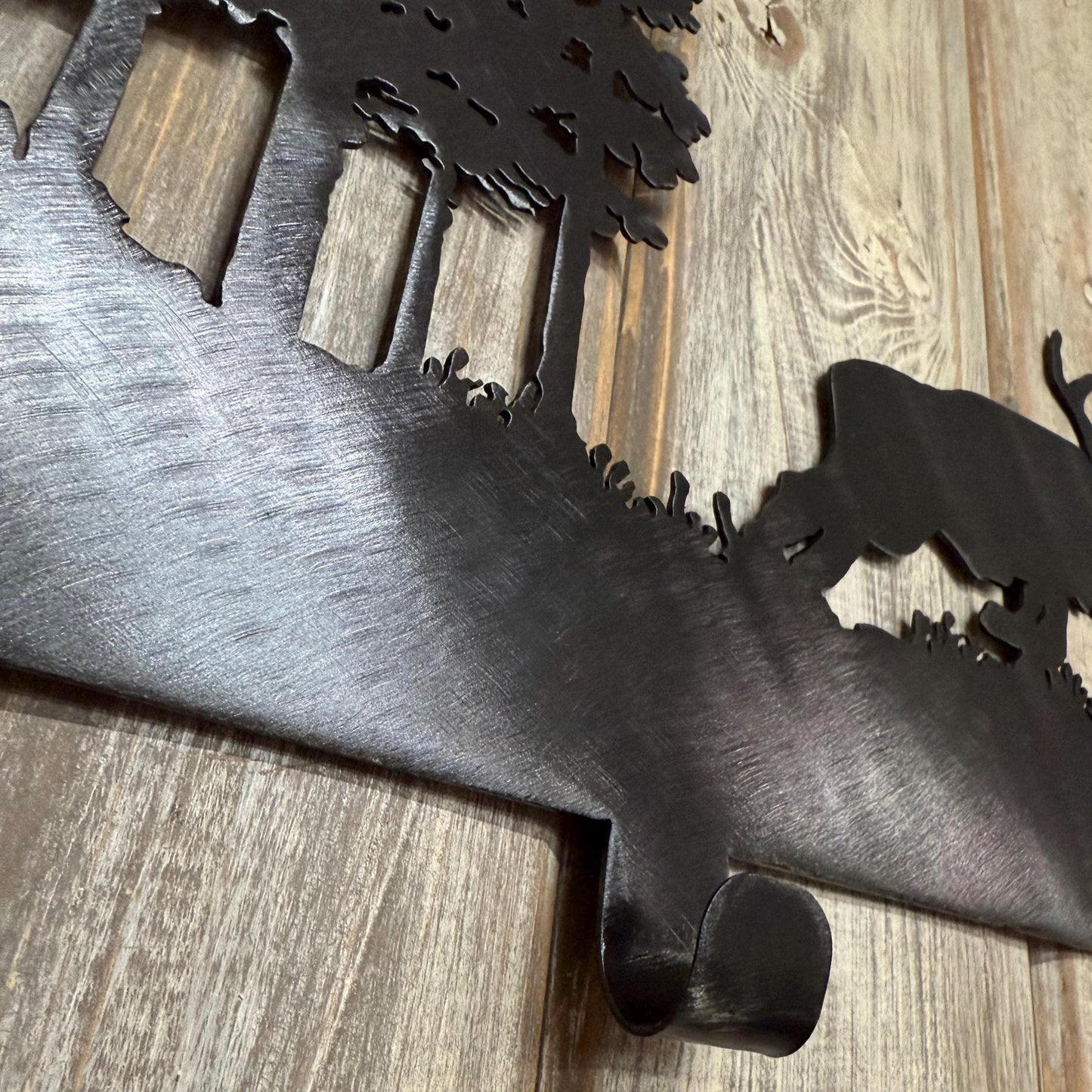 Elk Coat Rack: Fighting Bull Design, Cabin Lodge Decor