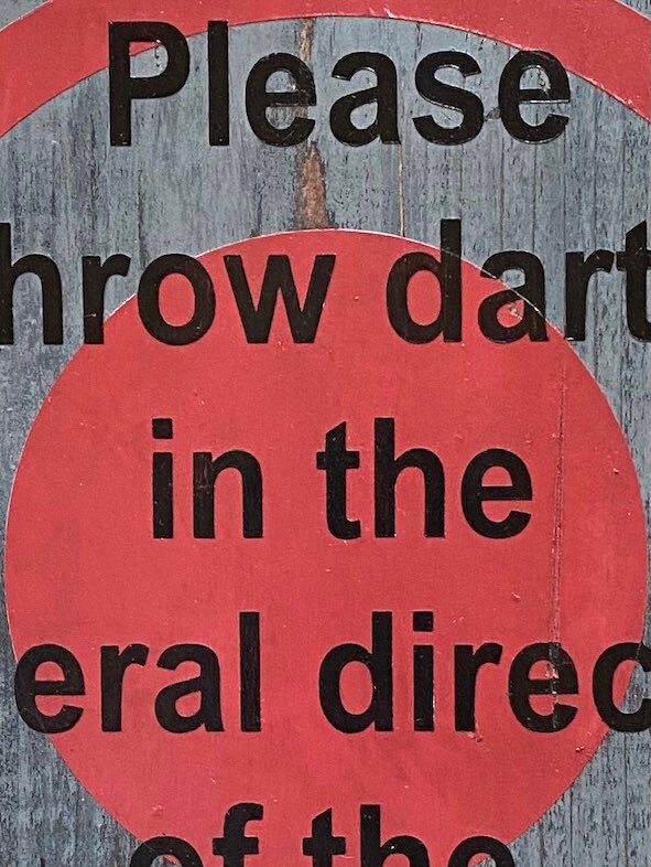 Dart Board Sign: Funny Man Cave Game Room Decor