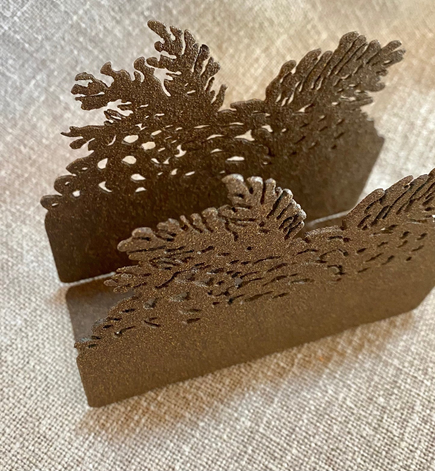 Metal Pinecone Napkin Holder: Cabin Lodge Decor