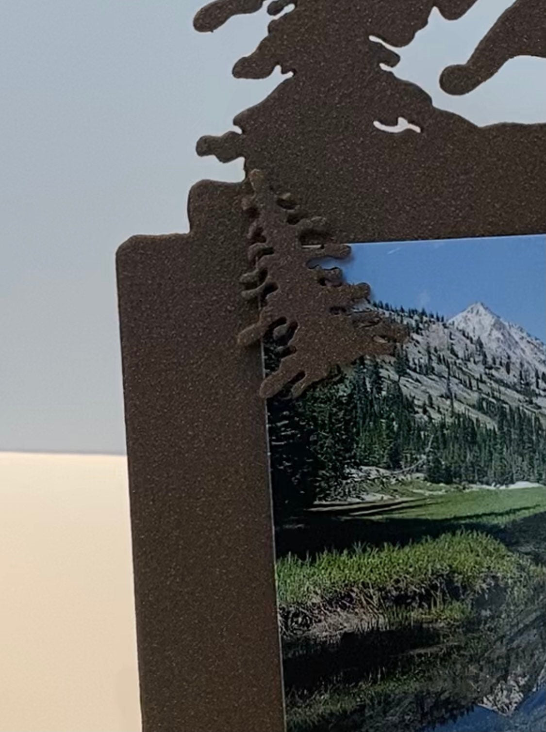 Metal Mountain Photo Frame: Nature Lover Gift, 5x7 Picture