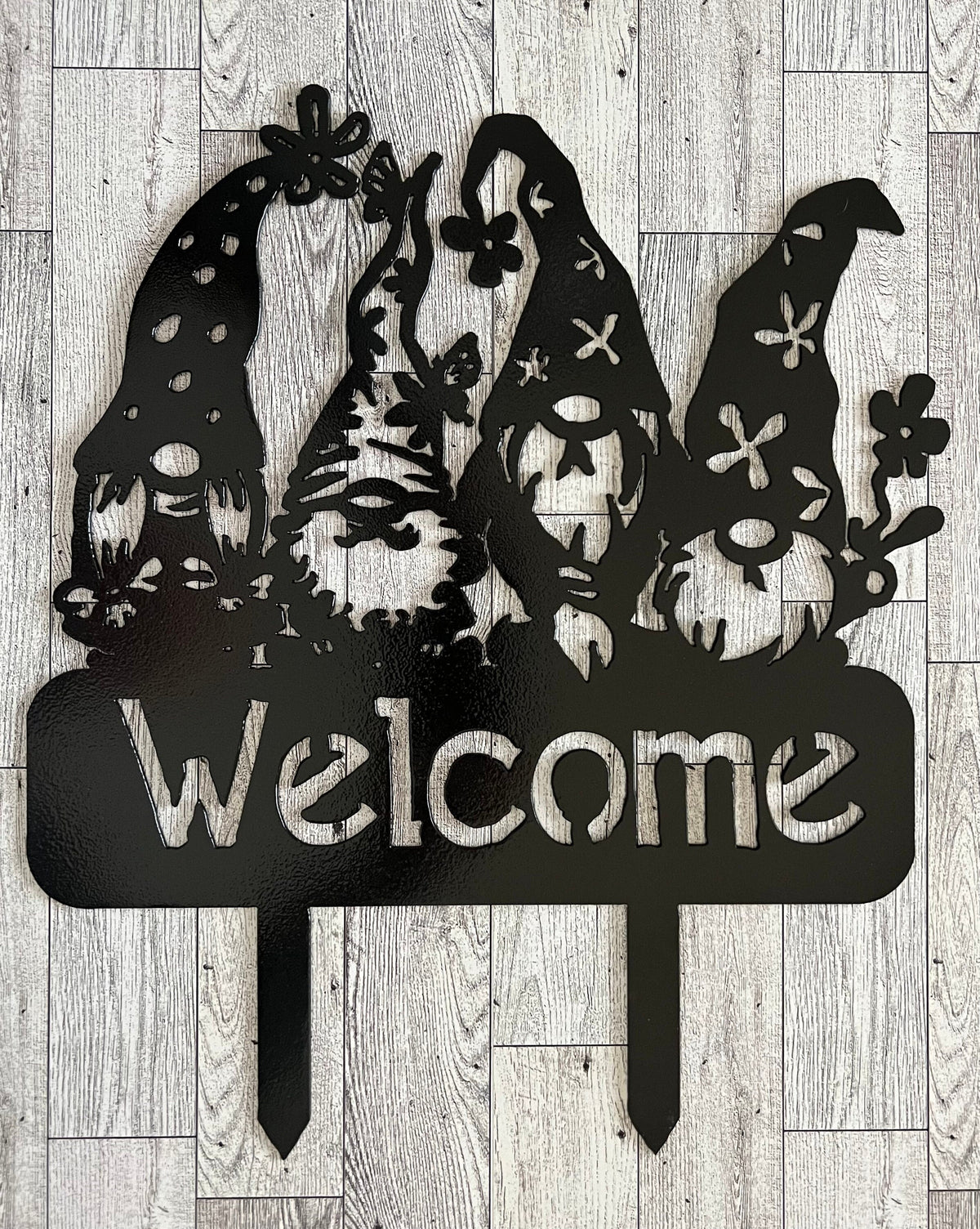 Welcome Gnomes: Rustic Metal Garden Stakes