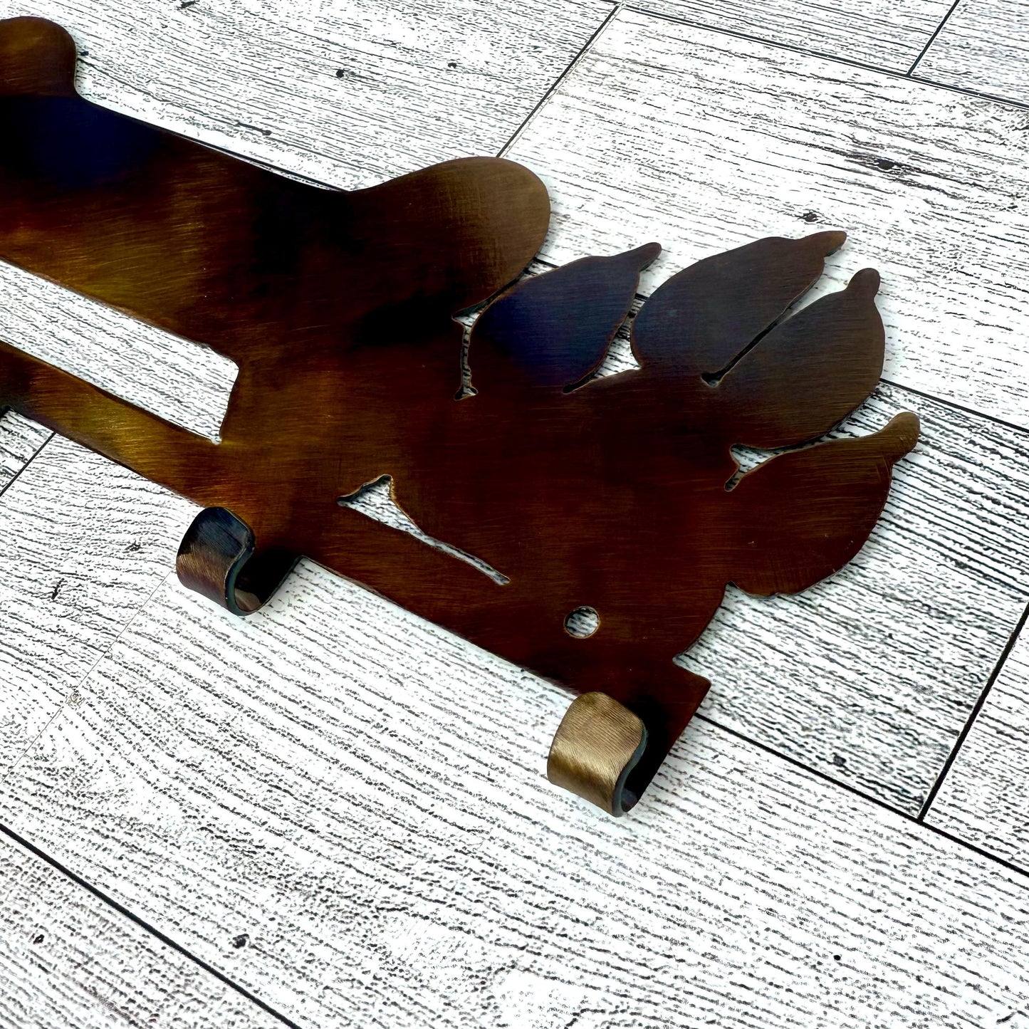 Dog Key or Leash Hanger: Paw Print Key Organizer, Heat-Treated Steel