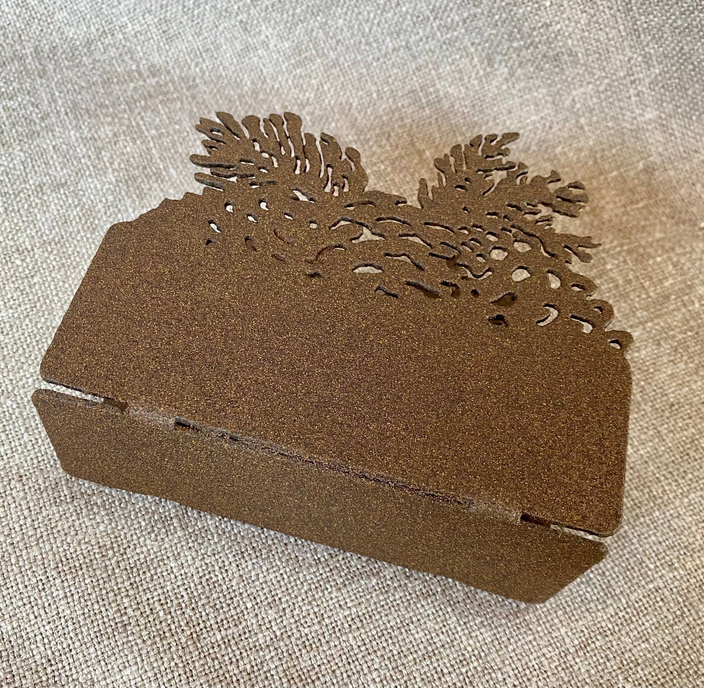 Metal Pinecone Napkin Holder: Cabin Lodge Decor
