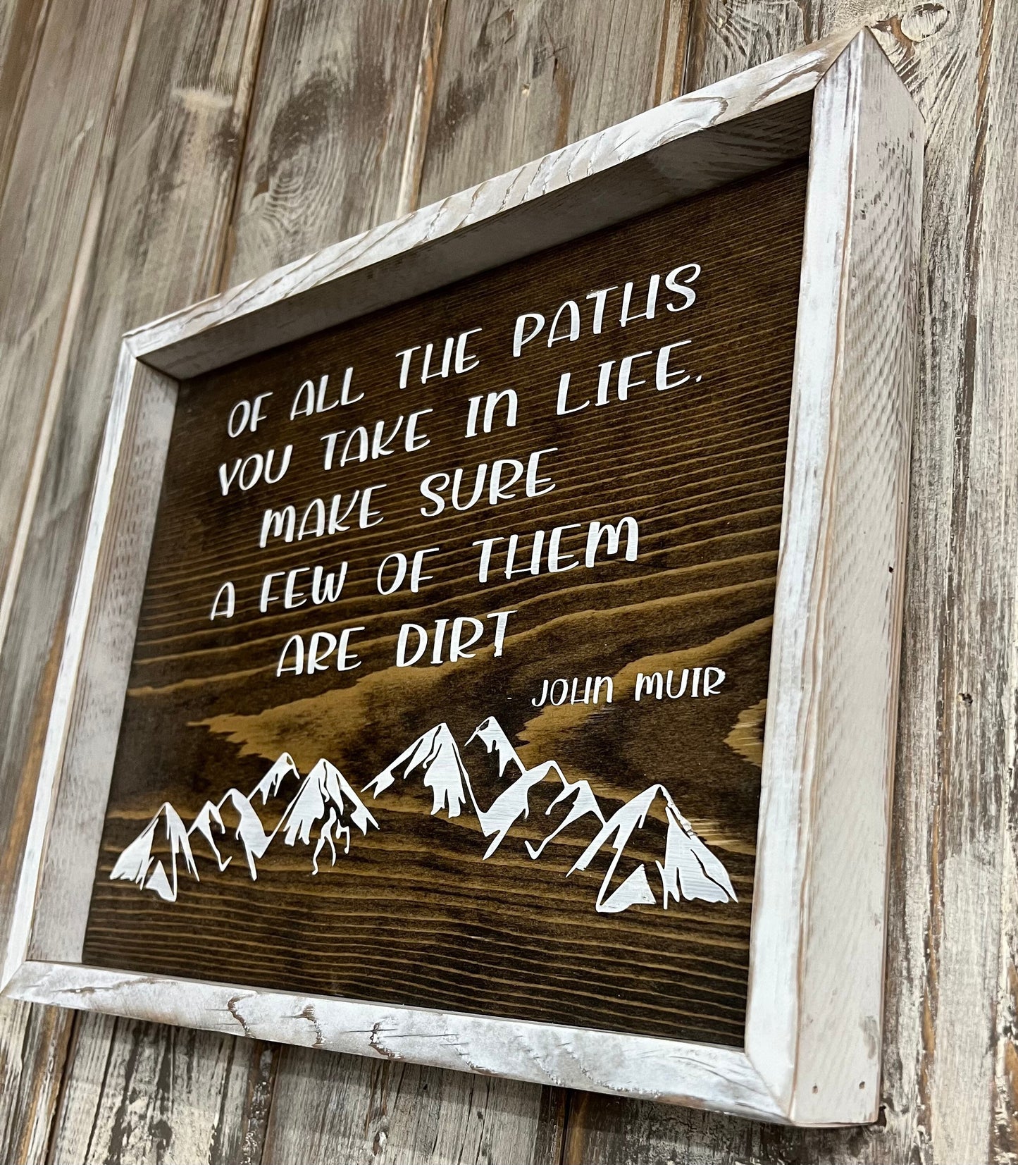 John Muir Quote Wood Sign: Inspirational Outdoor Art