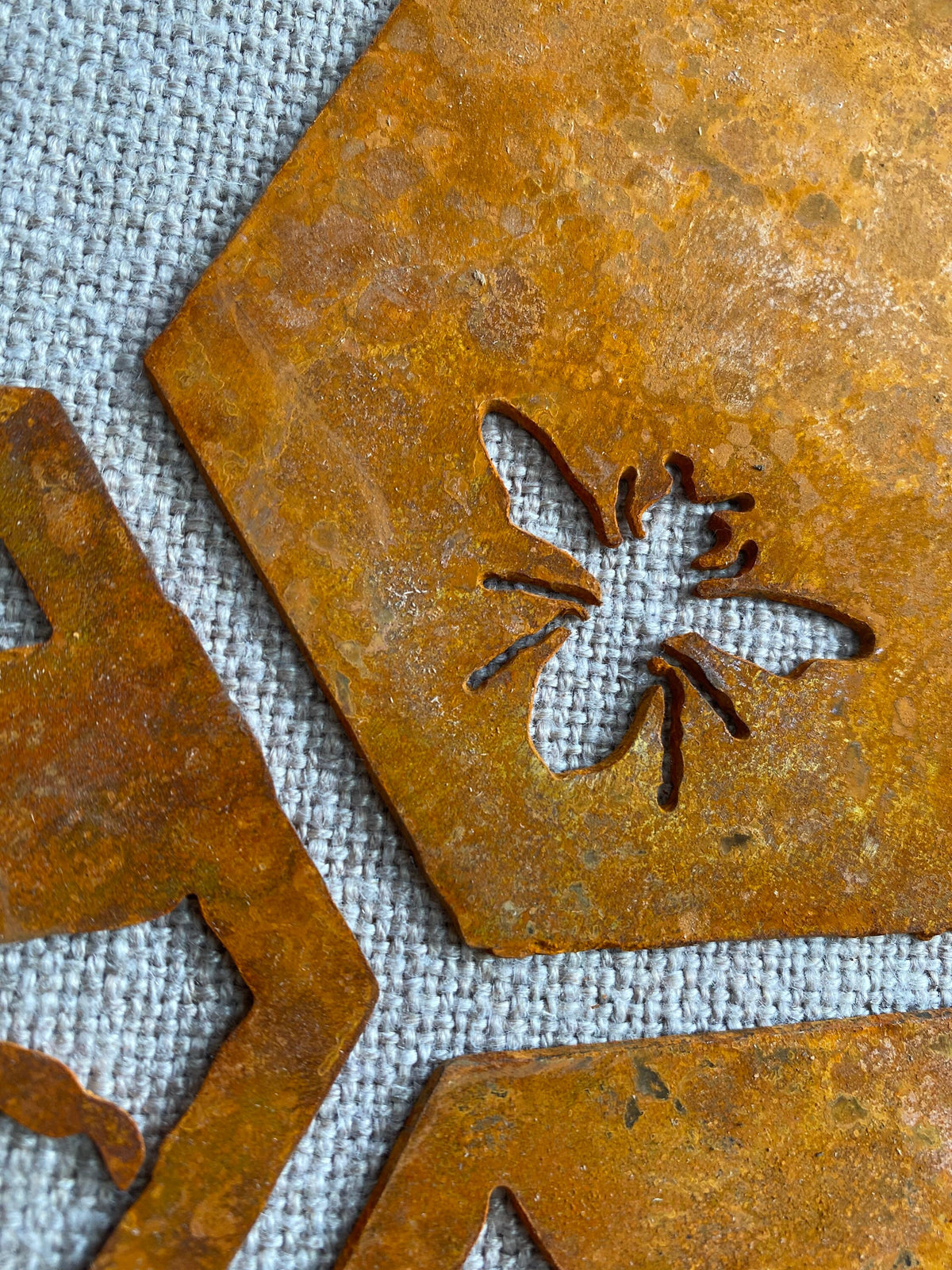 Metal Bee Garden Decor: Large Honeycomb Steel Art