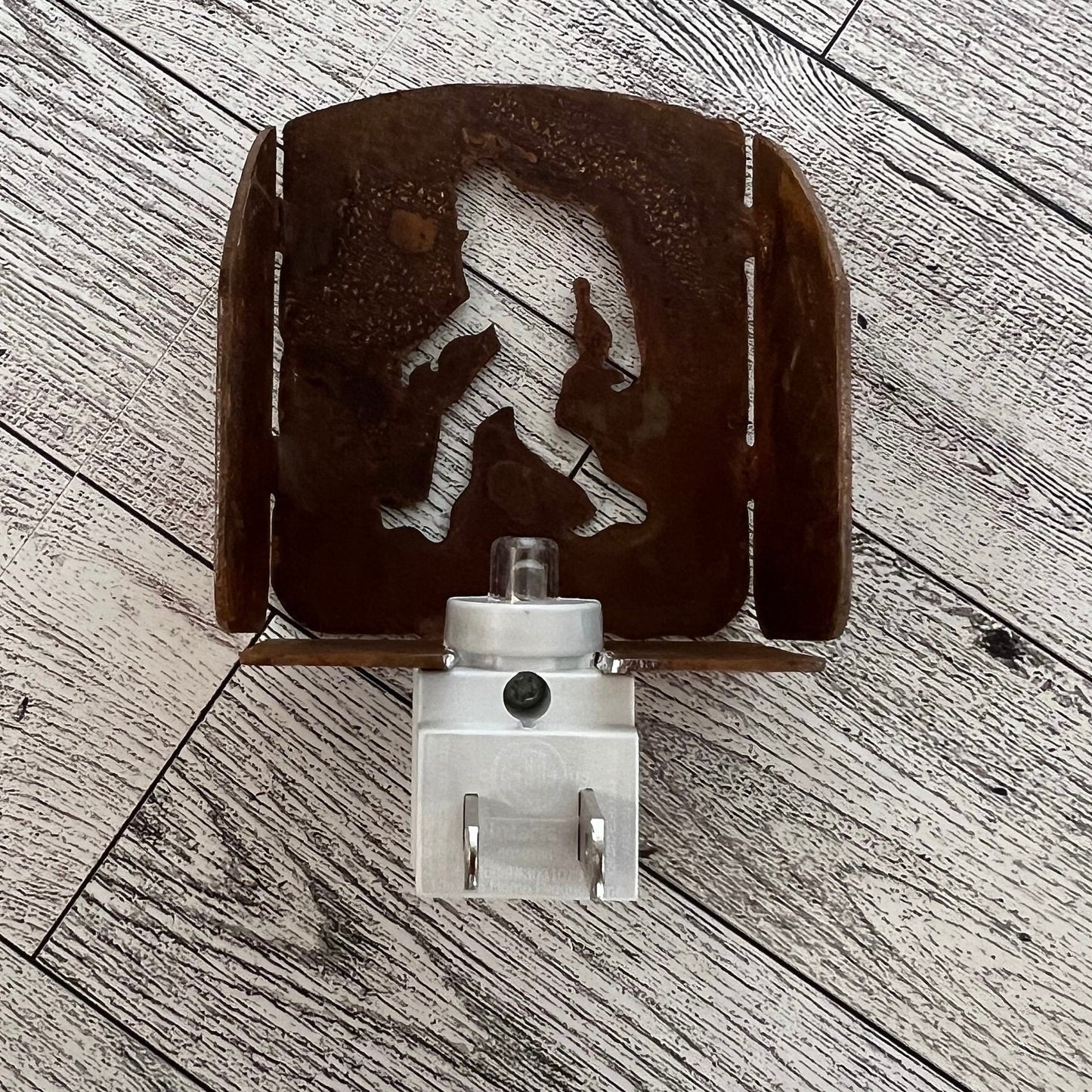 Metal Bigfoot Nightlight: Rustic Cabin Lodge Decor